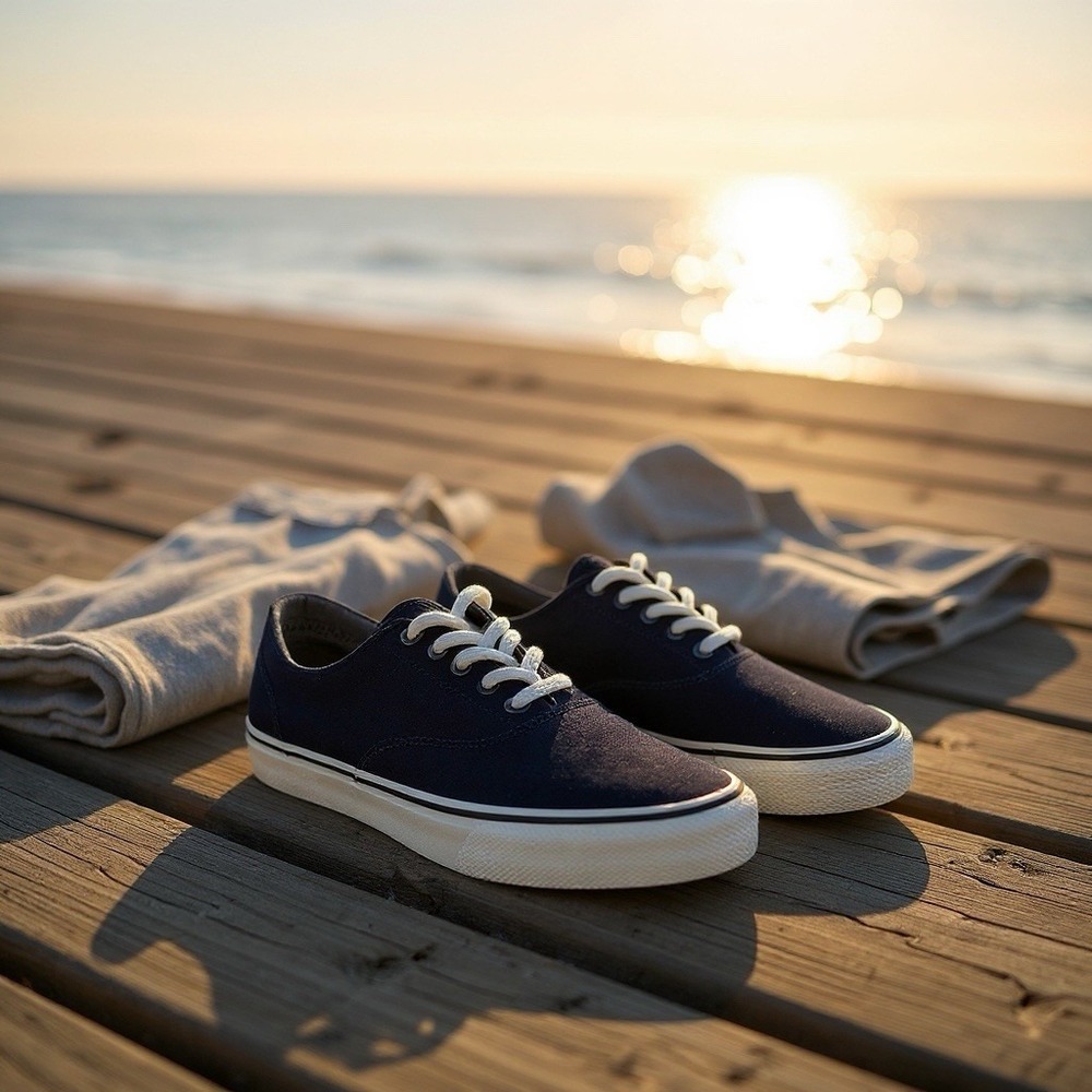 Izod Rangley Men's Lace Up Casual Canvas Shoe Memory Foam‎ Navy Size 8.5
